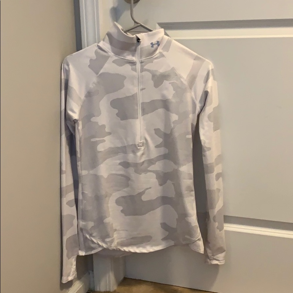 White camo Under Armour cold gear half zip